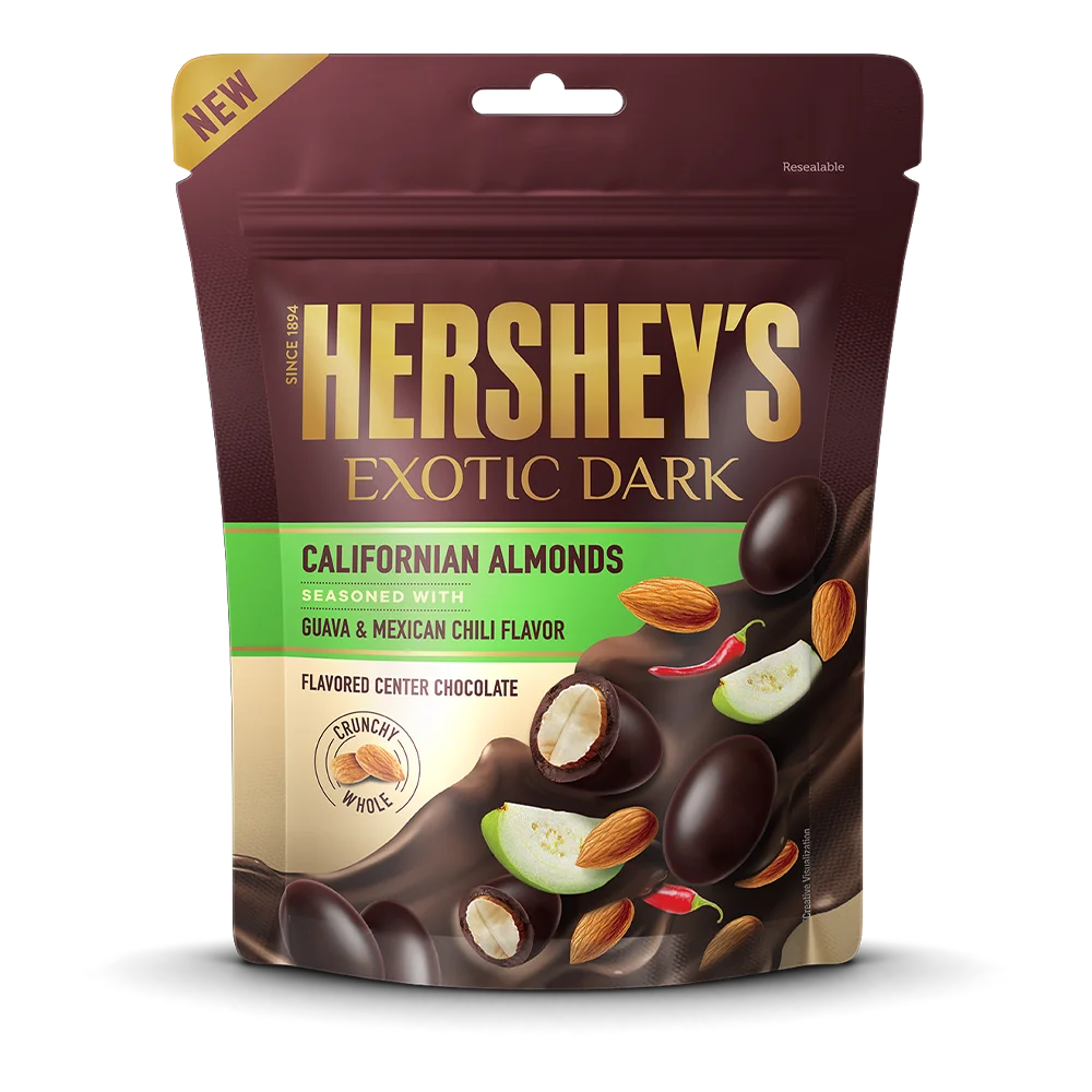 Hershey's exotic dark / Californian almonds seasoned with guava & Mexican chilli flavour