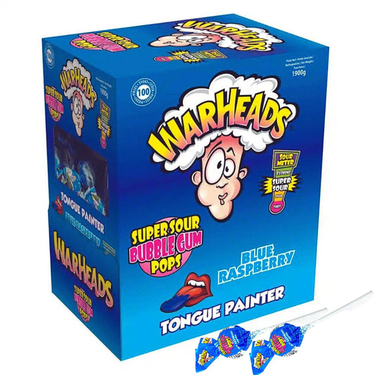 Wareheads super sour bubblegum pops / Tongue painter