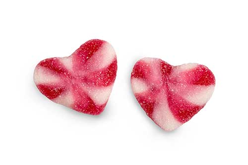 Sugar strawberry cream twist hearts